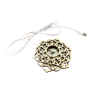 Lotus Wooden LED Light Base with USB and Color-Changing Light