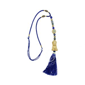 (CLOSE OUT) NECKLACE/HANGING - BUDDHA/ENLIGHTENMENT WITH LAPIS LAZULI & LABRADORITE 18.5-21.5"L