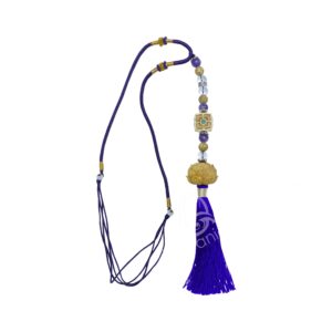 (CLOSE OUT) NECKLACE/HANGING - LOTUS/SPIRITUALITY WITH AMETHYST & CRYSTAL QUARTZ 17.5-20.5"L