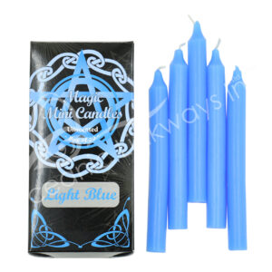 Light Blue Unscented Mini Candles 4.75-5"H X 0.5" Diameter Pack of 20