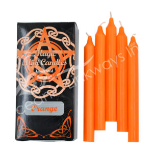 Orange Unscented Mini Candles 4.75-5"H X 0.5" Diameter Pack of 20
