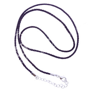 (CLOSE OUT) NECKLACE - BRAIDED BROWN 2 MM CORD CHAIN WITH CLASP (PK 25) 26"L
