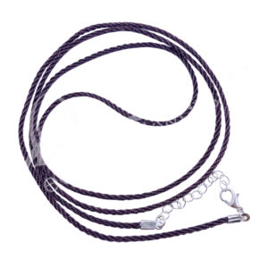 (CLOSE OUT) NECKLACE - BRAIDED BROWN 2 MM CORD CHAIN WITH CLASP (PK 25) 38"L