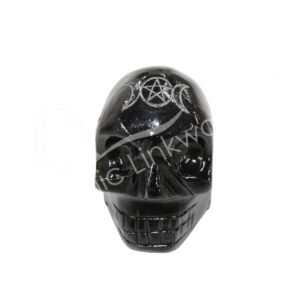 Black Onyx Skull with Triple Moon Pentacle Pack of 6