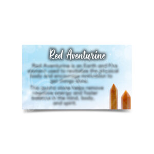 (CLOSE OUT) MARKETING CARD - AVENTURINE, RED (PK 50) 2X3"