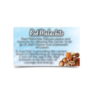 (CLOSE OUT) MARKETING CARD - MALACHITE, RED (PK 50) 2X3"