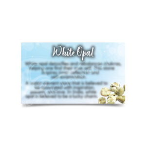 (CLOSE OUT) MARKETING CARD - OPAL, WHITE (PK 50) 2X3"