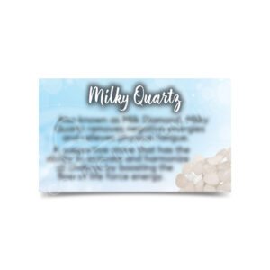 (CLOSE OUT) MARKETING CARD - MILKY QUARTZ (PK 50) 2X3"