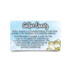(CLOSE OUT) MARKETING CARD - SULFUR QUARTZ (PK 50) 2 X 3"