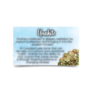(CLOSE OUT) MARKETING CARD - UNAKITE (PK 50) 2 X 3"