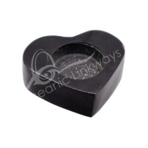 Black Tourmaline Heart-Shaped Tealight Holder
