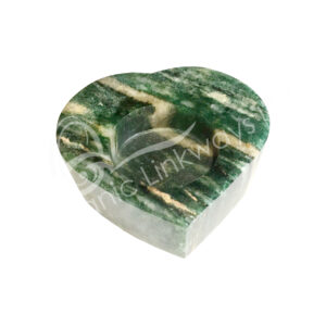 Green Aventurine with Quartz Heart-Shaped Tealight Holder