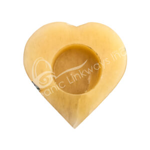 Yellow Aventurine Heart-Shaped Tealight Holder