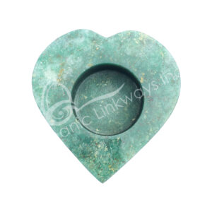 Light Green Aventurine Heart-Shaped Tealight Holder