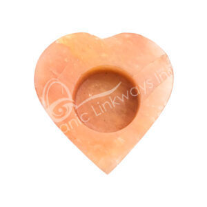 Red Quartz Heart-Shaped Tealight Holder
