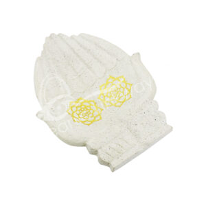Ceramic Composite Hands Bowl with Gold Lotus