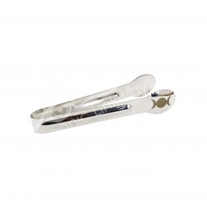 CHARCOAL TONG - STAINLESS STEEL TRIPLE MOON ENGRAVED 7"L X 1.5"W