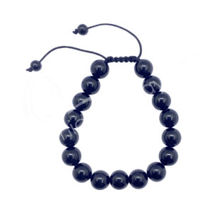 BRACELET - ADJUSTABLE OBSIDIAN, BLACK (10 MM) 7-11"