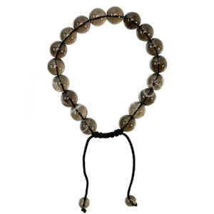 BRACELET - ADJUSTABLE SMOKY QUARTZ (10 MM) 7-11"