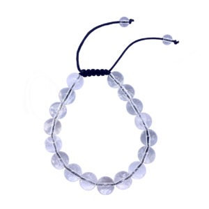 BRACELET - ADJUSTABLE CRYSTAL QUARTZ (10 MM) 7-11"