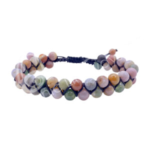 Fancy Jasper Double Row Adjustable Bracelet