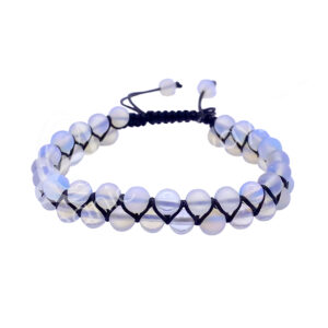 BRACELET - DOUBLE ROW ADJUSTABLE OPALITE (6 MM) 6.75-10.25"