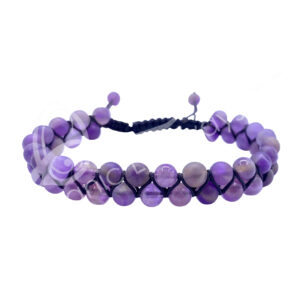 BRACELET - DOUBLE ROW ADJUSTABLE AMETHYST (6 MM) 6.75-10.25"