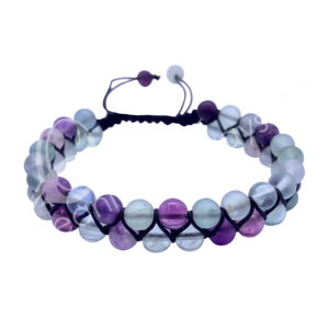 BRACELET - DOUBLE ROW ADJUSTABLE FLUORITE (6 MM) 6.75-10.25"