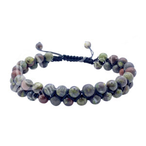 BRACELET - DOUBLE ROW ADJUSTABLE JASPER, DRAGONBLOOD (6 MM) 6.75-10.25"