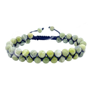BRACELET - DOUBLE ROW ADJUSTABLE JADE (6 MM) 6.75-10.25"