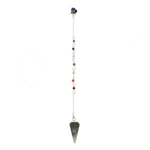 Labradorite Hexagonal Pendulum with Chakra Chain