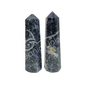 Polished Iolite with Black Mica Six Sides Obelisk