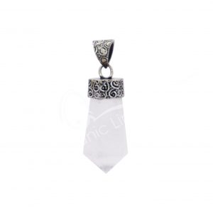 Selenite Faceted Point pendant with cap