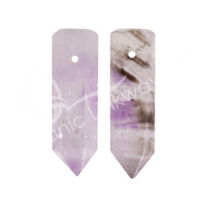 Amethyst 6 Polished sides Point pendant with 2 mm hole