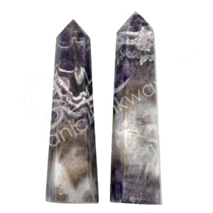 Polished Chevron Amethyst Obelisk 6 Facets