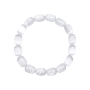 Selenite Tumbled Stones Elastic Bracelet