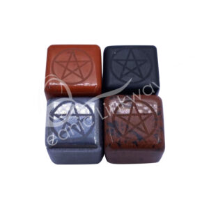 Gemstone Ice Cubes with Pentacle Engraved (Set of 4)
