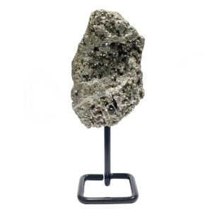Pyrite on Black Metal Stand Specimen