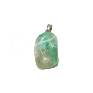 Quartz with Chrysocolla Tumbled Stone Pendant
