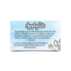(CLOSE OUT) MARKETING CARD - APOPHYLLITE (PK 50) 2X3"