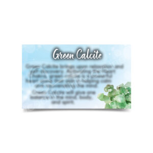 (CLOSE OUT) MARKETING CARD - CALCITE, GREEN (PK 50) 2 X 3"