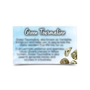 (CLOSE OUT) MARKETING CARD - TOURMALINE, GREEN (PK 50) 2X3"