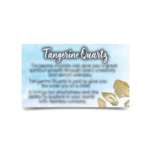 (CLOSE OUT) MARKETING CARD - TANGERINE QUARTZ (PK 50) 2X3"