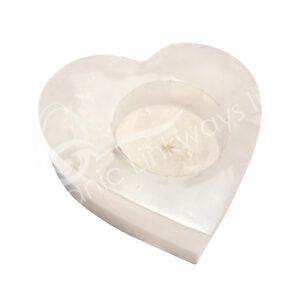 Crystal Quartz Heart-Shaped Tealight Holder