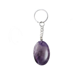 Amethyst Worry Stone Keychain