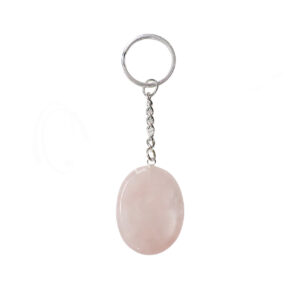 Rose Quartz Worry Stone Keychain