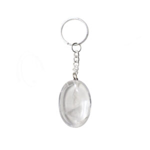 Crystal Quartz Worry Stone Keychain