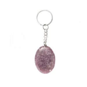 Lepidolite Worry Stone Keychain (Pack of 3)