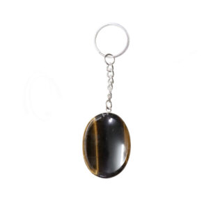 Tiger Eye Worry Stone Keychain (Pack of 3)