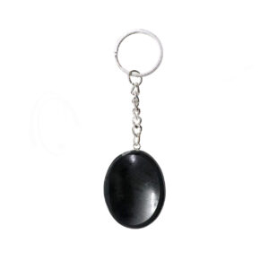 Black Tourmaline Worry Stone Keychain (Pack of 3)